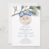 Winter Chinoiserie Merry Little Baby Dusche Einladung (Vorderseite)