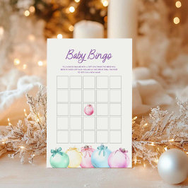 Winter Christmas Baby Bingo Game Card
