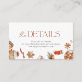 Winter Christmas Baby Dusche Details Begleitkarte (Vorderseite)