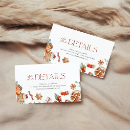 Winter Christmas Baby Dusche Details Begleitkarte