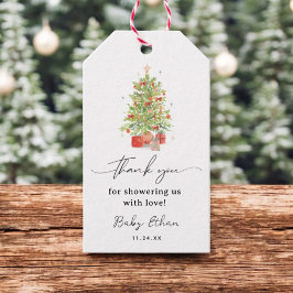 Winter Christmas Baby Dusche Vielen Dank für Ihr I Geschenkanhänger