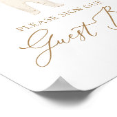 Winter Christmas Baby Shooting Guest Book Sign Poster (Ecke)