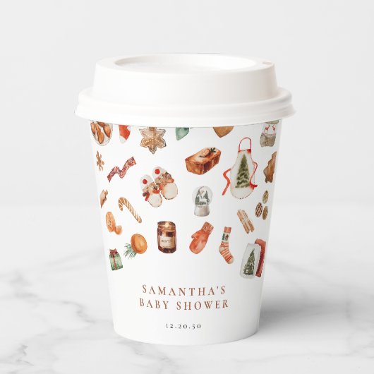 Winter Christmas Baby Shooting Paper Cup Pappbecher (Vorderseite)