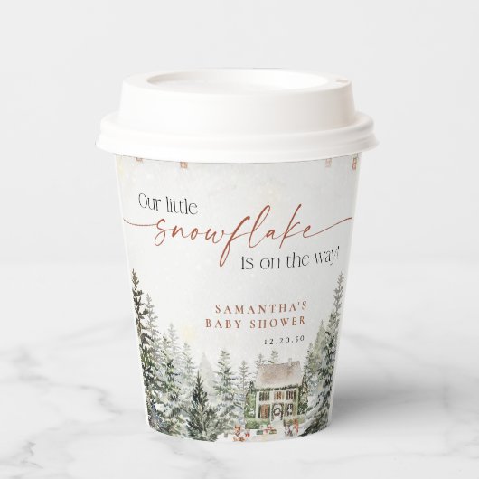 Winter Christmas Baby Shooting Paper Cup Pappbecher (Vorderseite)