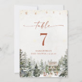 Winter Christmas Baby Showcard Tischnummer (Vorderseite)