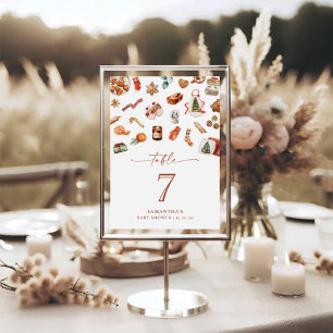 Winter Christmas Baby Showcard Tischnummer