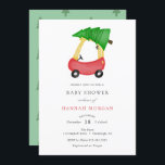 Winter Christmas Baby Showeinladung Einladung<br><div class="desc">Baby Shower Einladung mit Aquarellenwagen mit Weihnachtsbaum an Dach gebunden. Personalisieren Sie Ihre Daten oder klicken Sie auf "Weitere Anpassung",  um den Schriftart Typ,  Größe,  Farbe anzupassen.</div>