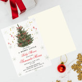 Winter Christmas Baby Shower Invitation | Red Bow  Einladung
