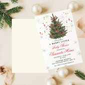 Winter Christmas Baby Shower Invitation | Red Bow  Einladung
