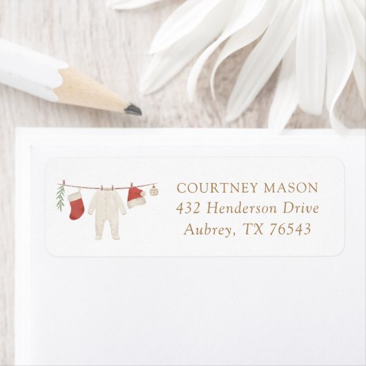 Winter Christmas Baby Shower Return Address (Insitu)