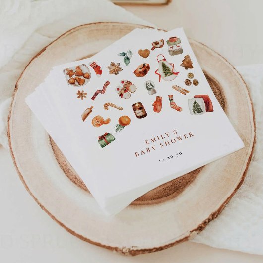 Winter Christmas Baby Showpapier Napkins Serviette