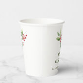 Winter Christmas Berry Watercolor Pappbecher (Rechts)