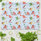 Winter Christmas Birds Geschirrtuch (Gefaltet)