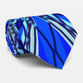 Winter Christmas Blue Fraktal Snowflake Star Party Krawatte (Gerollt)