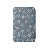 Winter Christmas Blue Snowflakes Pattern Badematte (Vorderseite Vertikal)