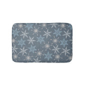 Winter Christmas Blue Snowflakes Pattern Badematte (Vorderseite)