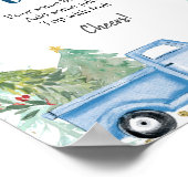 Winter Christmas Blue Truck Momosa Bar Poster (Ecke)