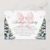 Winter Christmas Bow Baby Shower Books For Baby Begleitkarte (Vorderseite)