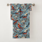 Winter Christmas Cardinal Badhandtuch Set (Insitu)
