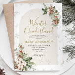 Winter Christmas Floral Onederland 1. Geburtstag Einladung<br><div class="desc">Winter Christmas Floral Onederland 1. Geburtstag Einladung</div>