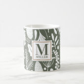 Winter Christmas Folies Familie Monogram Green Kaffeetasse (Mittel)