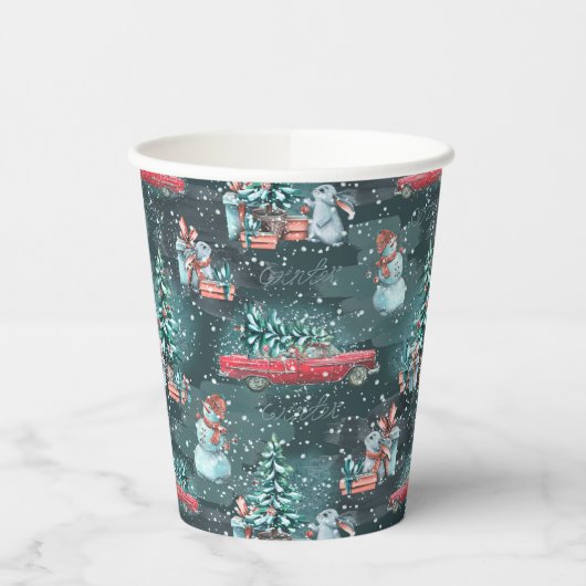 Winter Christmas gemütlich Pappbecher (Links)