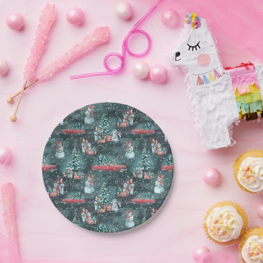 Winter Christmas gemütlich Pappteller (Party)