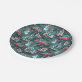 Winter Christmas gemütlich Pappteller (Schrägansicht)