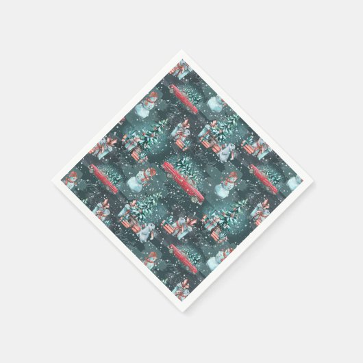 Winter Christmas gemütlich Serviette (Ecke)
