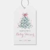 Winter Christmas Girl Baby Dusche Geschenkanhänger (Vorderseite)