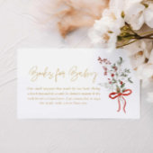 Winter Christmas Girl Baby Shower Books for Baby Begleitkarte