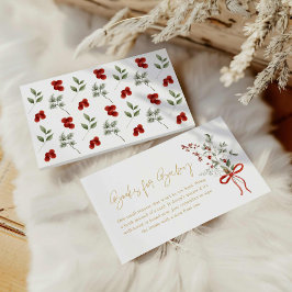 Winter Christmas Girl Baby Shower Books for Baby Begleitkarte