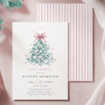 Winter Christmas Girl Baby Shower Einladung<br><div class="desc">Feiern Sie die Ankunft Ihres kleinen Mädchens mit dieser charmanten,  winterlichen Baby-Dusche-Einladung. Dieses elegante Design mit einem aquamarinen Weihnachtsbaum und einem zarten,  rosafarbenen Bogen,  umgeben von pastellfarbenen Schneeflocken,  verbindet festlichen Charme mit einer weichen,  coquette Touch. Ideal für einen unvergesslichen Winter Babydusche mit einem skurrilen,  aber raffinierten Gefühl.</div>