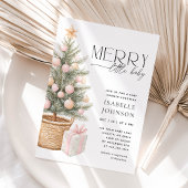 Winter Christmas Girl Baby Shower Einladung