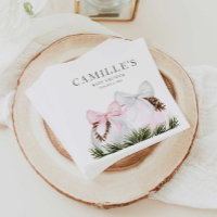 Winter Christmas Girl Babydusche Papier Napkins