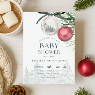 Winter Christmas Girl Boy Neutral Baby Dusche Einladung