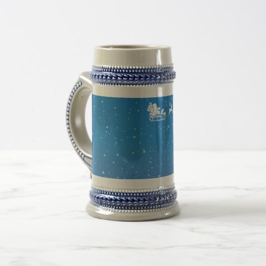 Winter Christmas Gray/Blue 18 oz Stein Bierglas (Vorderseite Links)