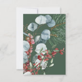 Winter Christmas Greenery Green Save the Date Card (Rückseite)