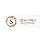 Winter Christmas Holly Wreath Monogram Red (Vorne)
