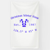 Winter Christmas house blue candy canes est. Year  Banner (Vertikal)