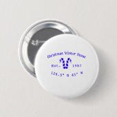 Winter Christmas house blue candy canes est. Year Button (Vorne & Hinten)