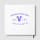 Winter Christmas house blue candy canes est. Year Gästebuch (Rückseite)