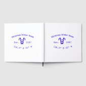 Winter Christmas house blue candy canes est. Year  Gästebuch (Voll)