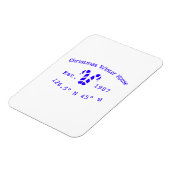 Winter Christmas house blue candy canes est. Year Magnet (Linke Seite)