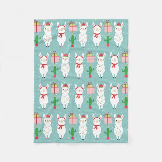 Winter Christmas Llamas | Urlaub Fleecedecke (Vorderseite)