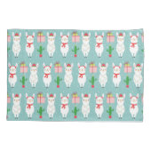 Winter Christmas Llamas | Urlaub Kissenbezug (Rückseite)