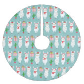 Winter Christmas Llamas | Urlaub Polyester Weihnachtsbaumdecke (Vorderseite)