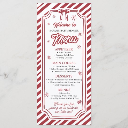 Winter Christmas Menu Menükarte (Vorderseite)