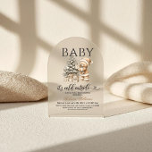 Winter Christmas Neutral Teddy Bear Baby Shower Acryleinladungen