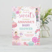 Winter Christmas Nutcracker Snowflakes Baby Dusche Einladung (Stehend Vorderseite)